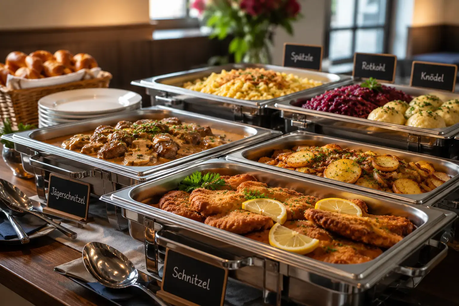 Catering-Buffet mit deutschen Spezialitäten vom Gasthaus zur Börse in Celle